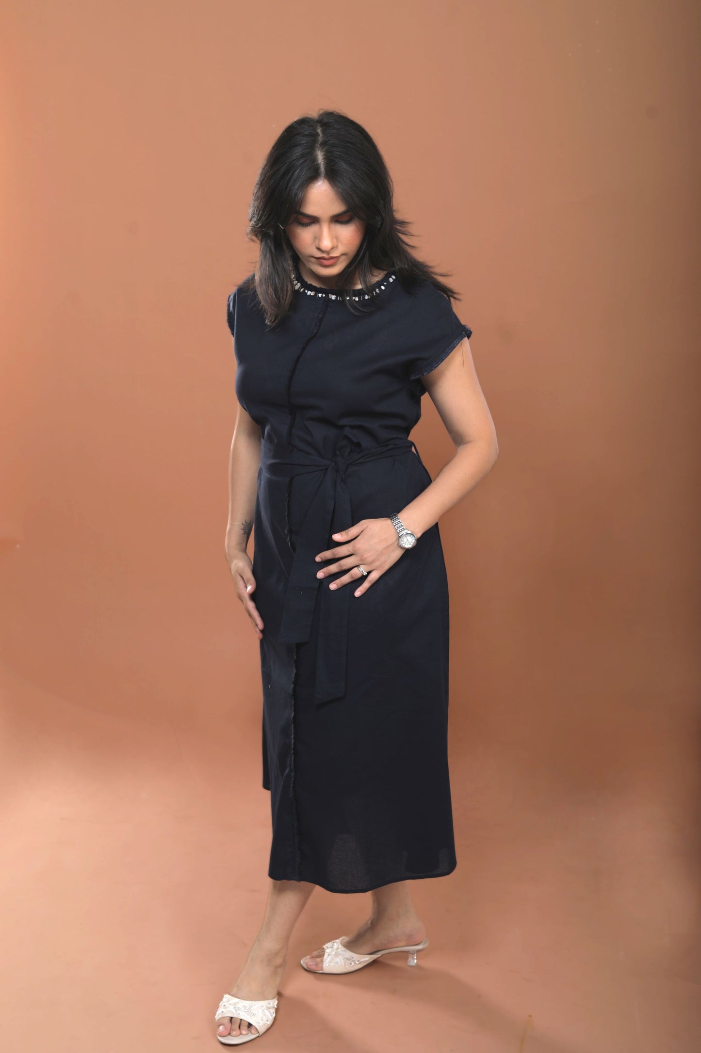 A-line Cotton Midi Dress