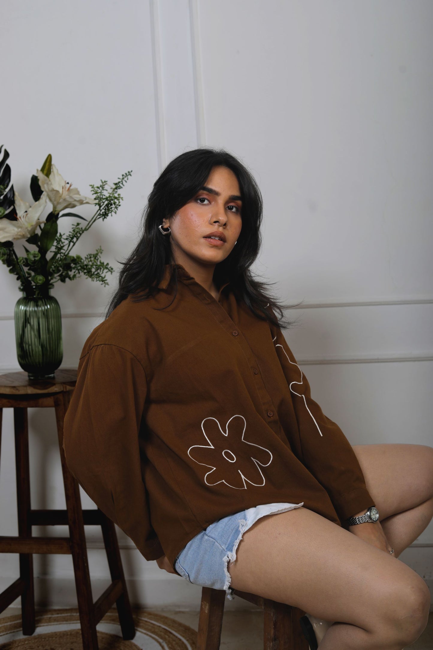 Emroideried Denim Shirt