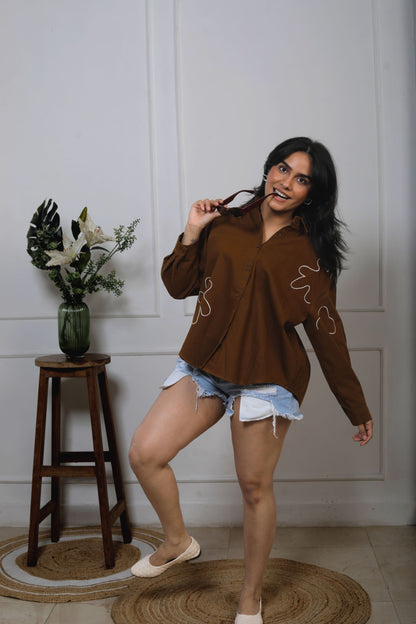 Emroideried Denim Shirt