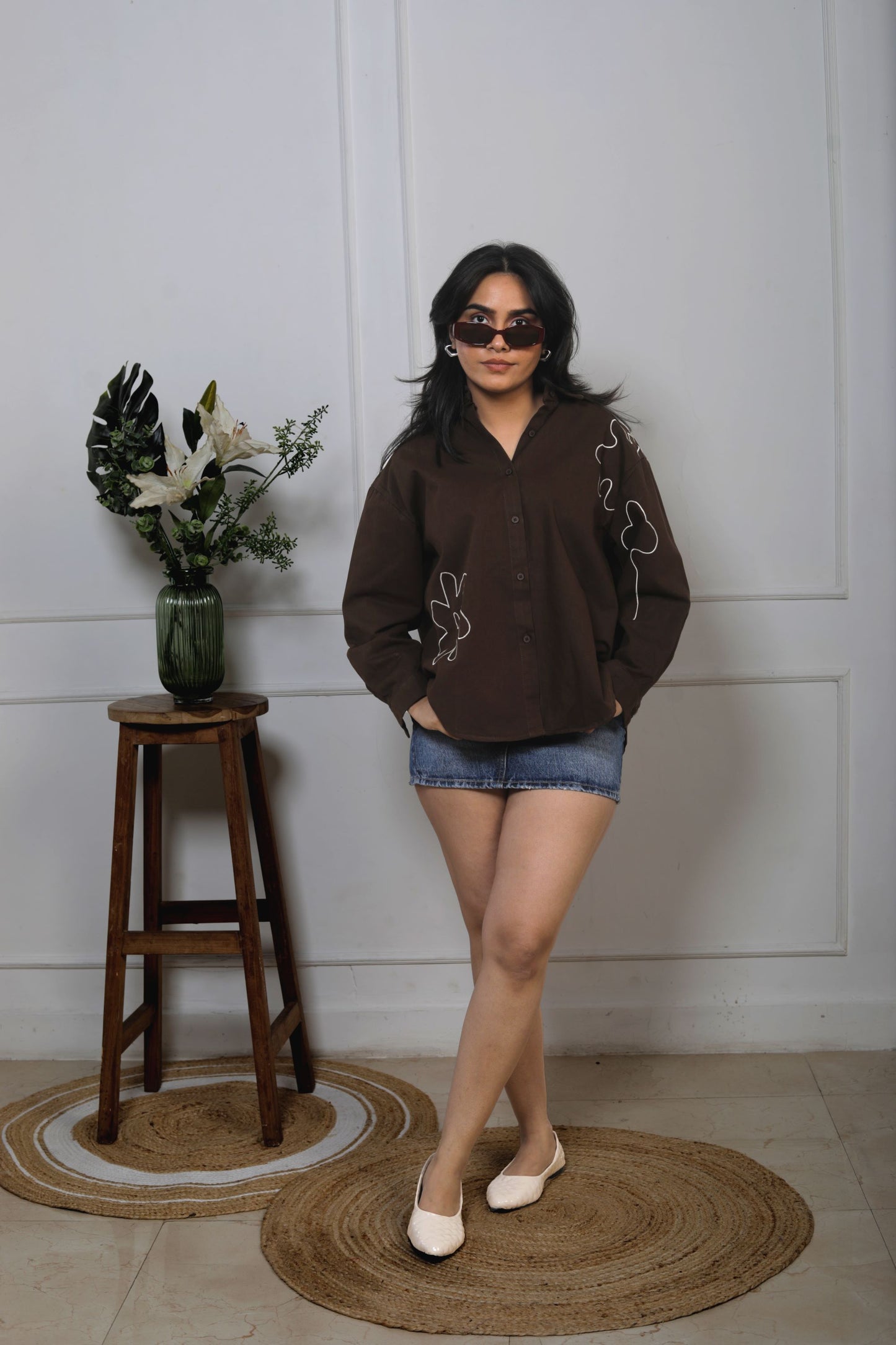 Emroideried Denim Shirt