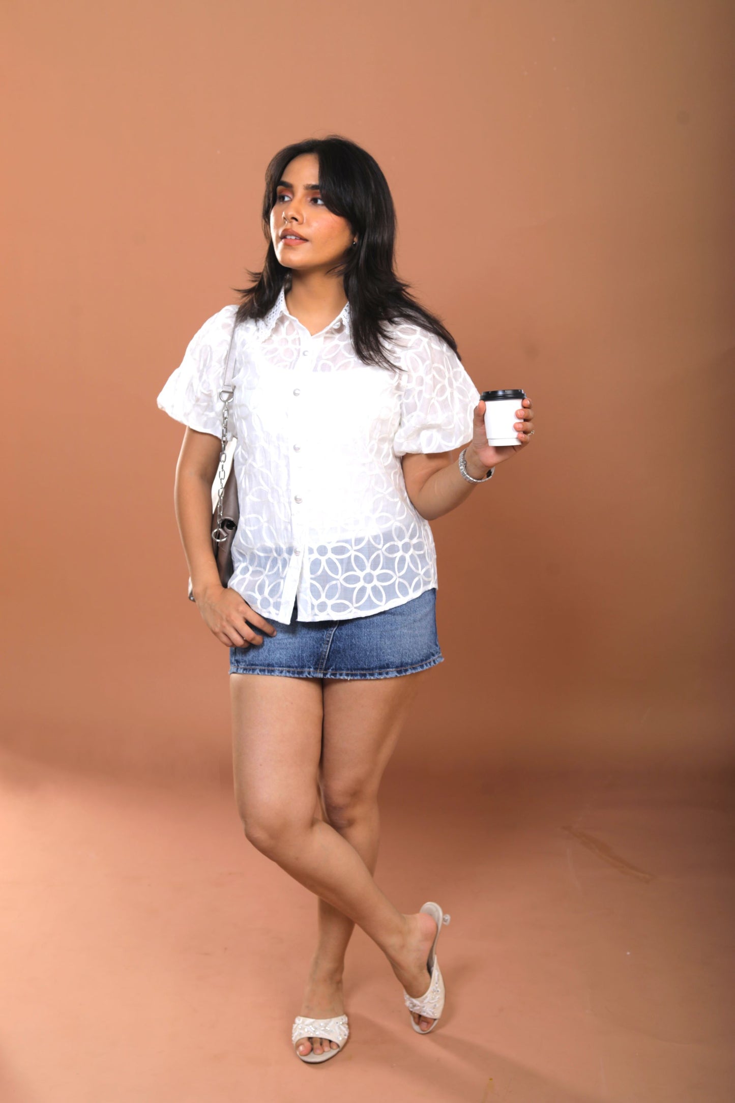 Embroidered Organza Shirt