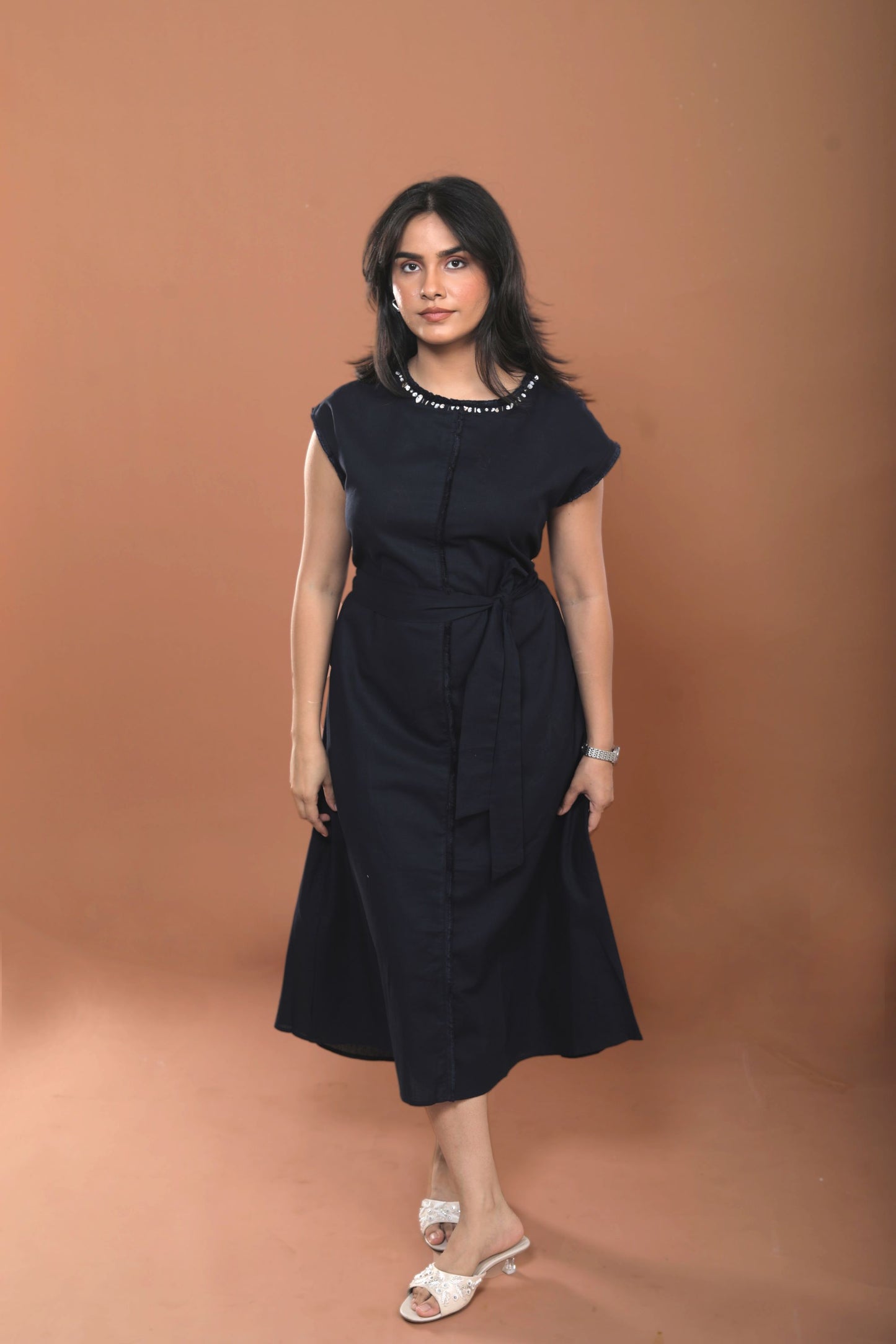 A-line Cotton Midi Dress