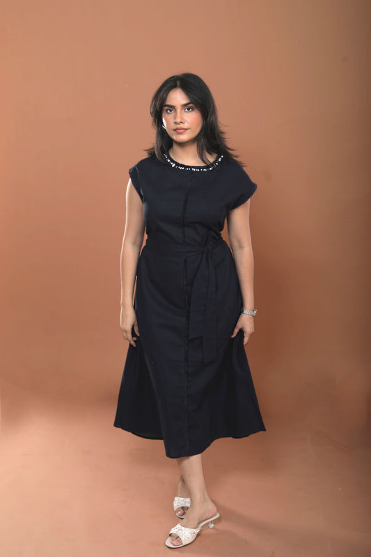 A-line Cotton Midi Dress