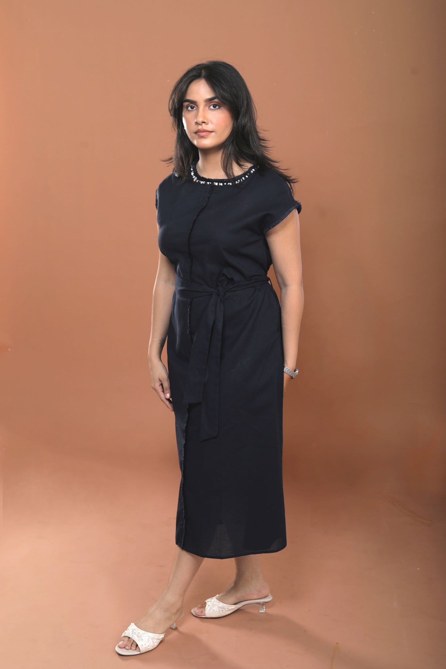 A-line Cotton Midi Dress