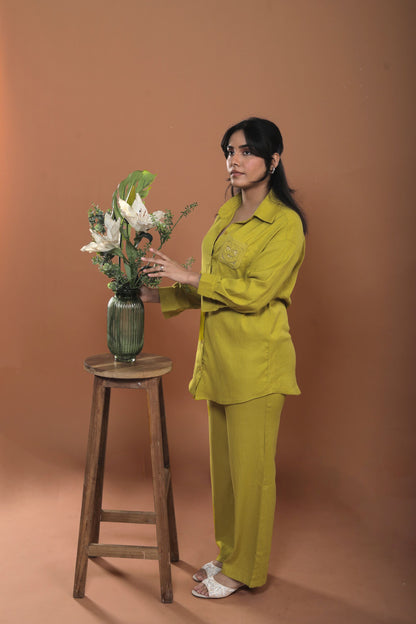 Muslin Coord Set with Woven Pocket