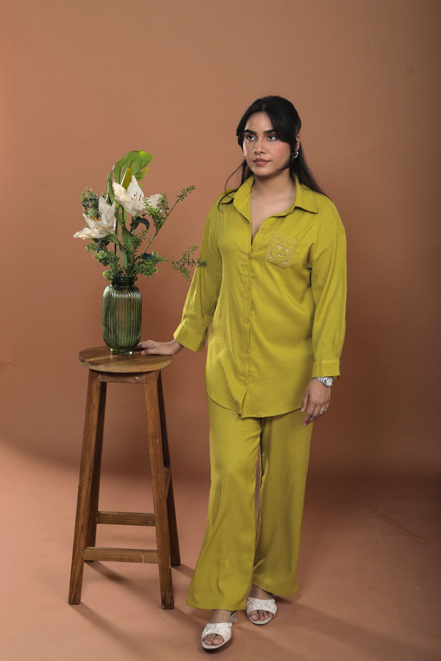 Muslin Coord Set with Woven Pocket
