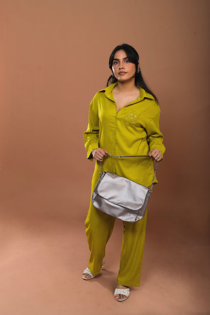 Muslin Coord Set with Woven Pocket
