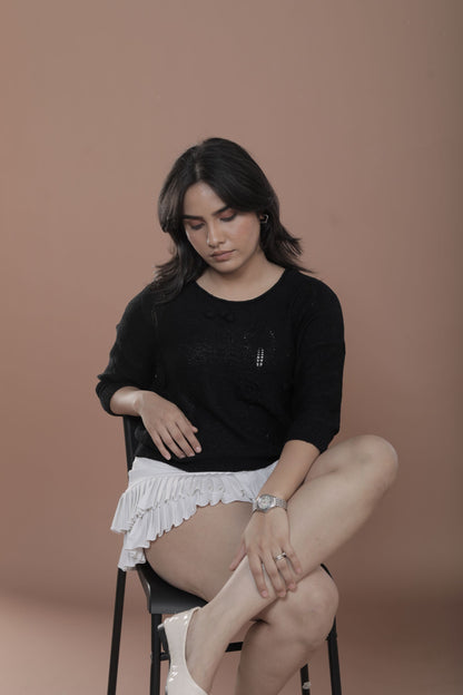 Black Woven Top