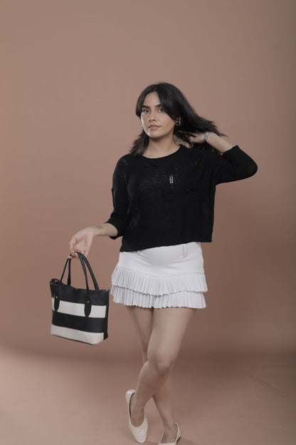 Black Woven Top