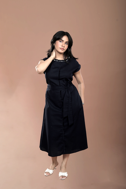 A-line Cotton Midi Dress